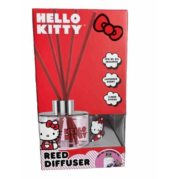 Hello Kitty Reed Diffuser Lavender Scent with Glass Bottle, Oil, 5 Reed Sticks - Picture 1 of 2